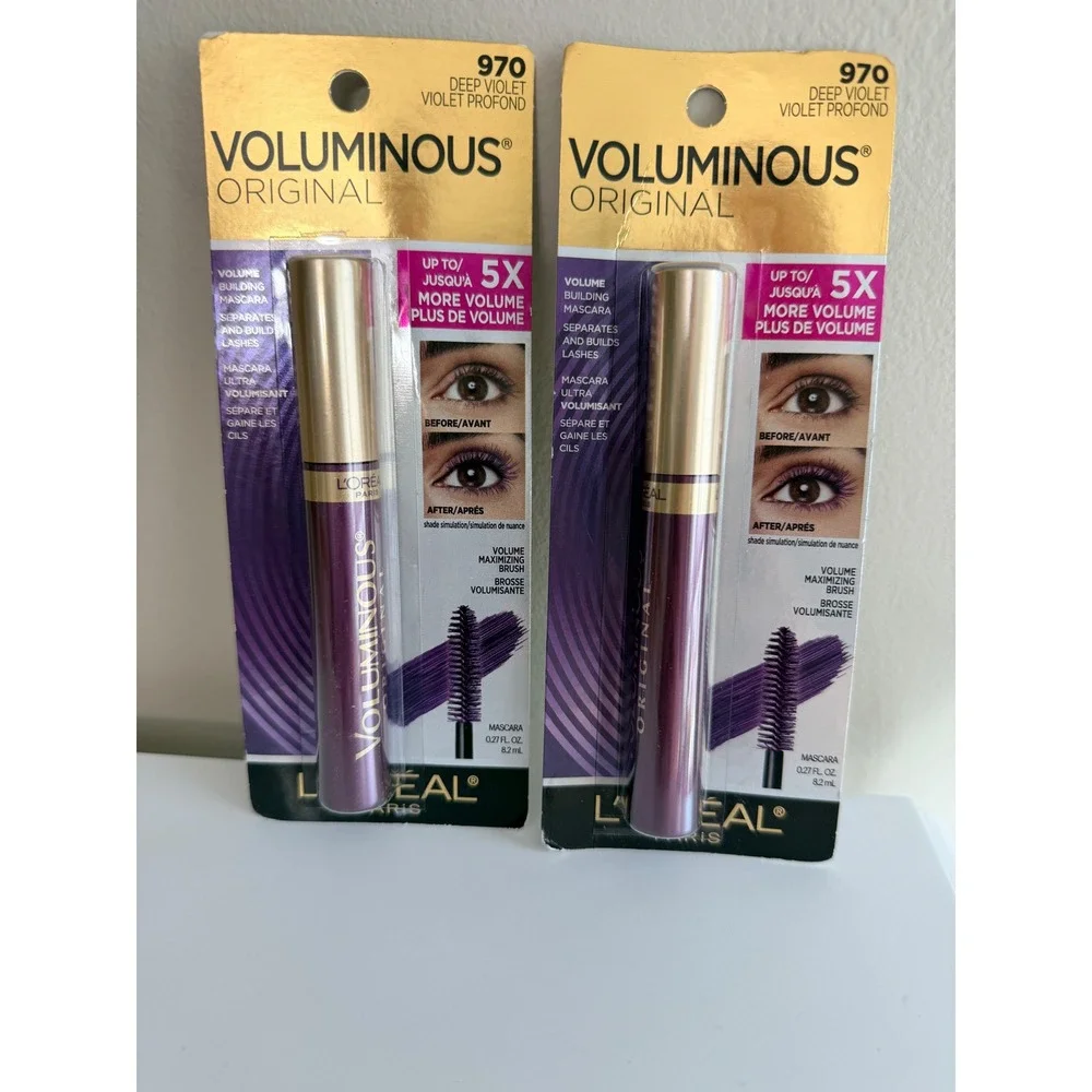 L'Oreal Voluminous Original Mascara Women 0.27oz Deep Violet 2pk 970 NEW NWT